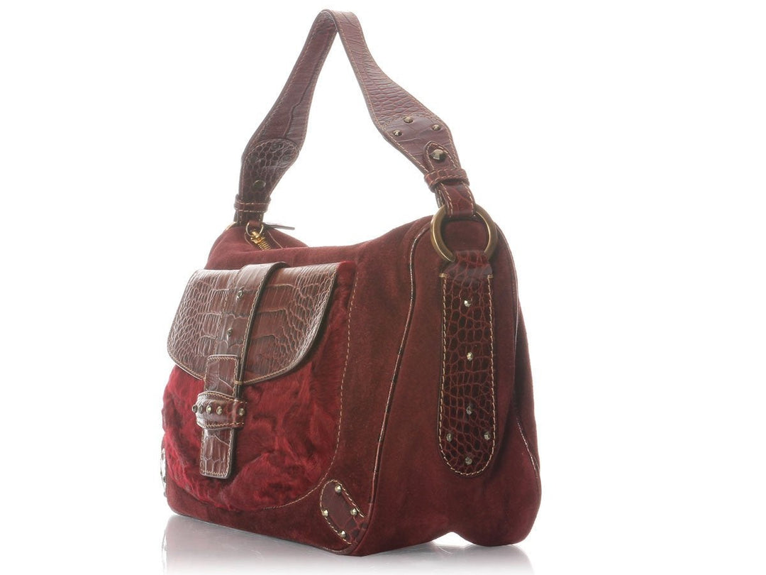 Valentino Burgundy Shoulder Bag