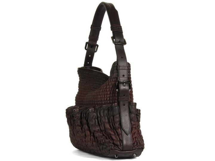 Burbe**y Purple Ruched Hobo