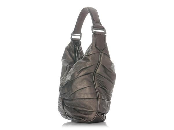 Burbe**y Small Soft Dark Nickel Knots Maggie Hobo
