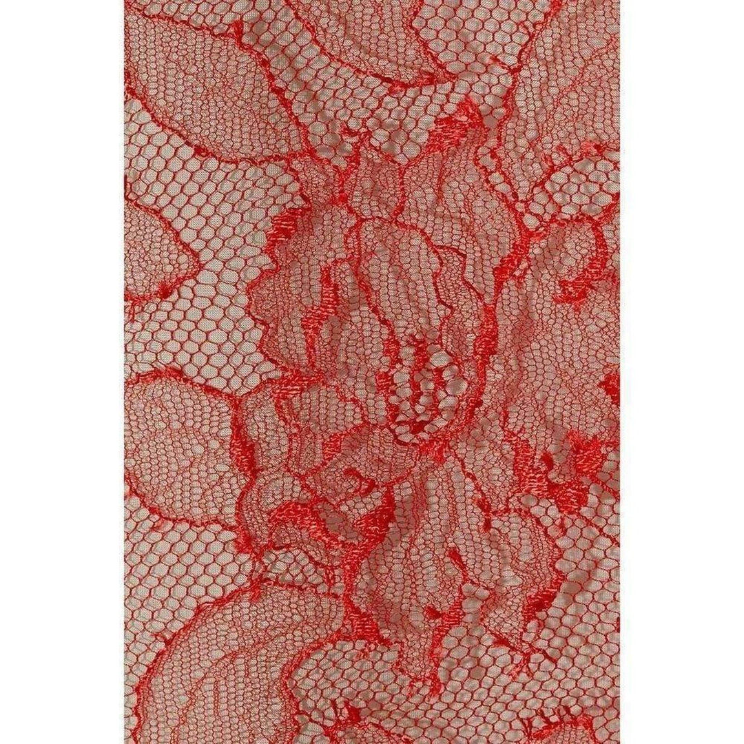 Bree Floral Motif Lace Over Silk Tanktop