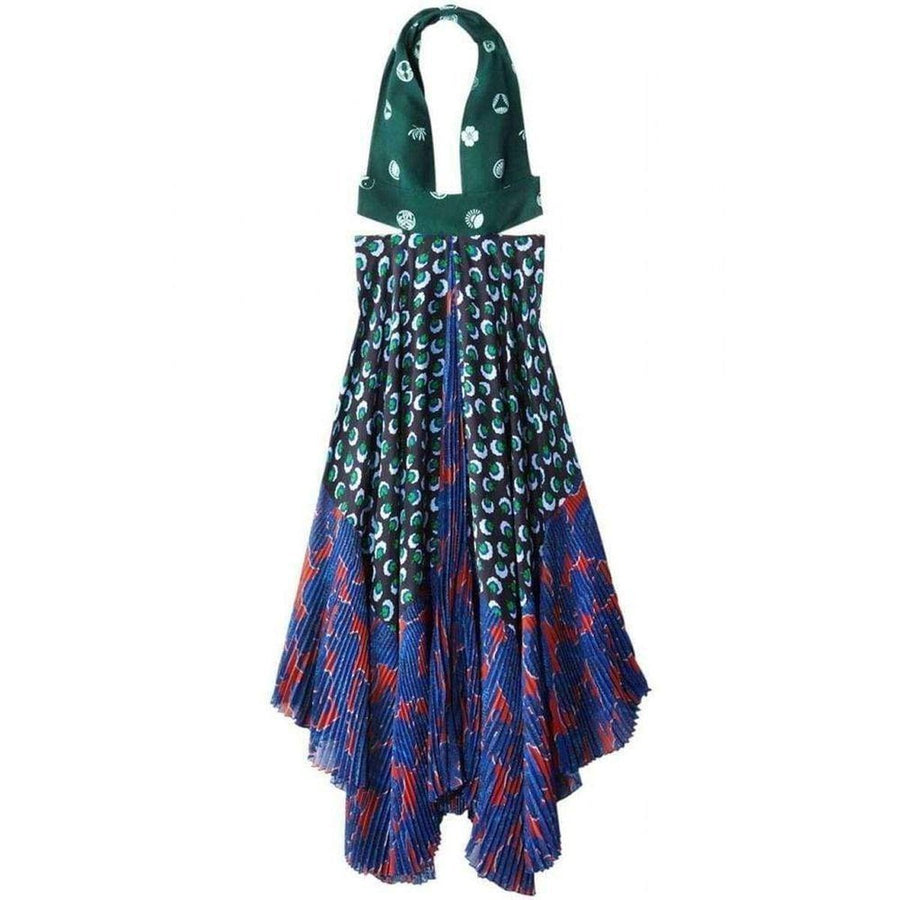 Stella McCartney-Caroline asymmetric printed silk and crepe dress - Runway Catalog