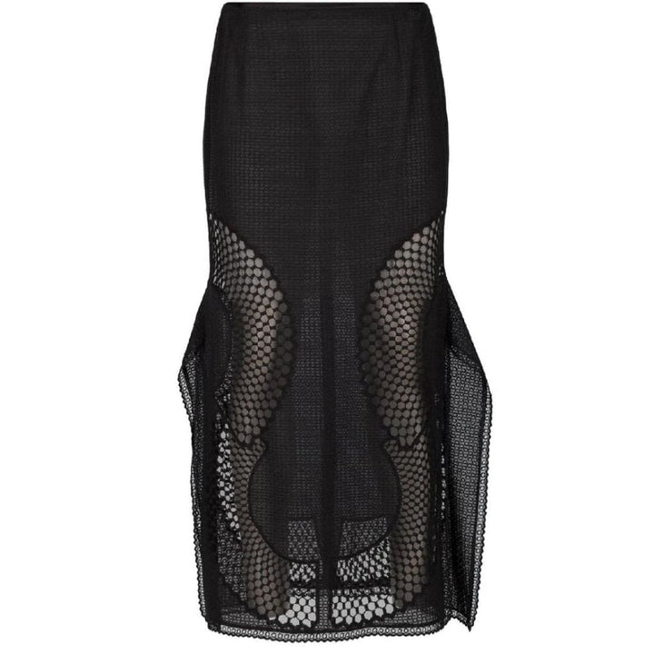 Perforated A-Line Black Skirt