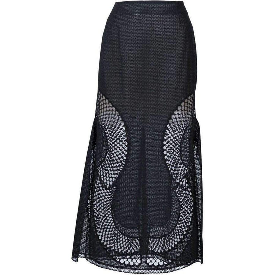 Stella McCartney-Perforated A-Line Black Skirt - Runway Catalog