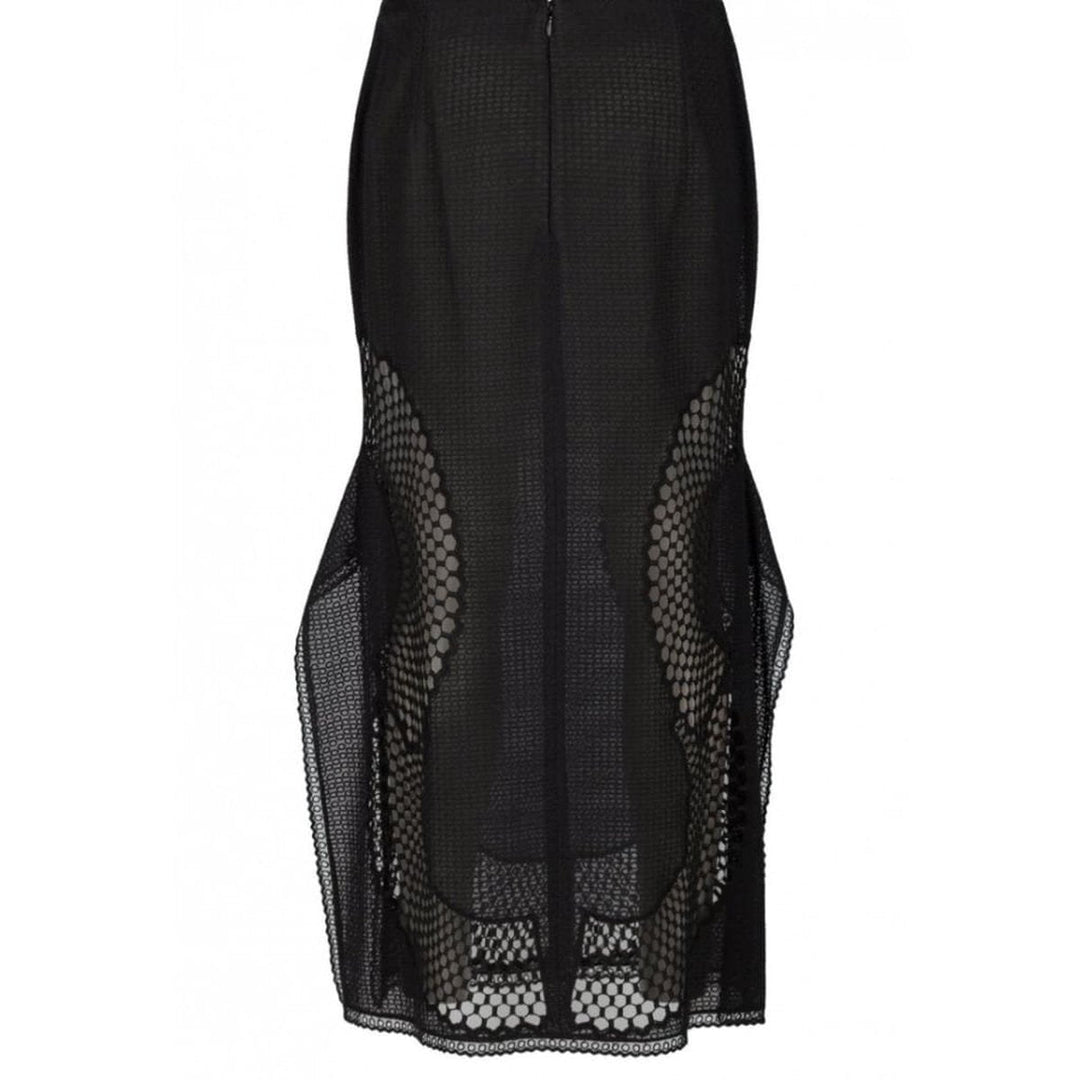 Perforated A-Line Black Skirt