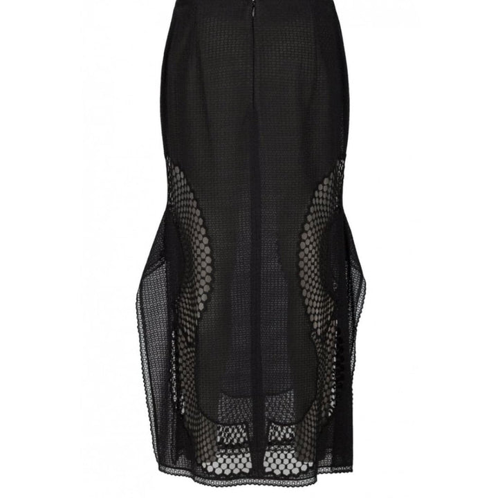 Perforated A-Line Black Skirt