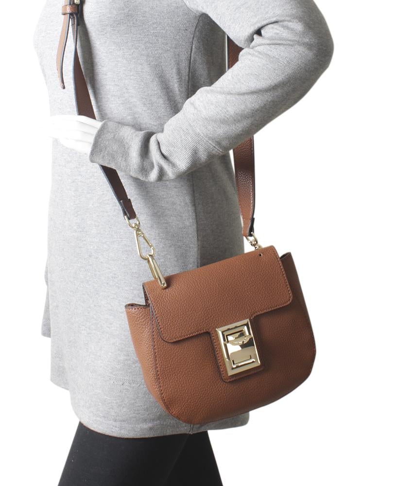 Steve Madden Kaia Chain Small Saddle Brown Leather Bag