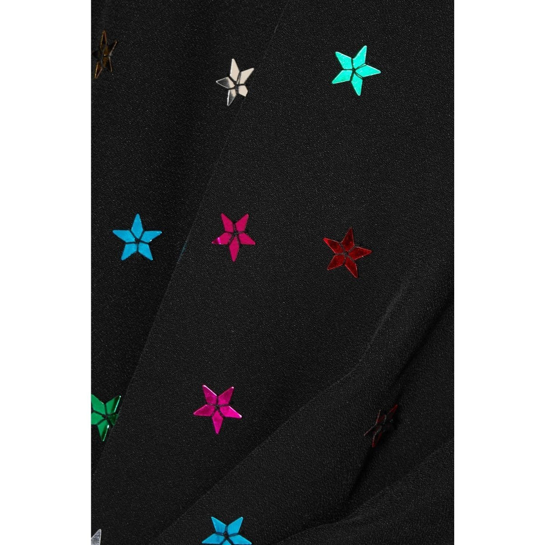 Gathered Sequin-embellished Crepe De Chine Mini Dress