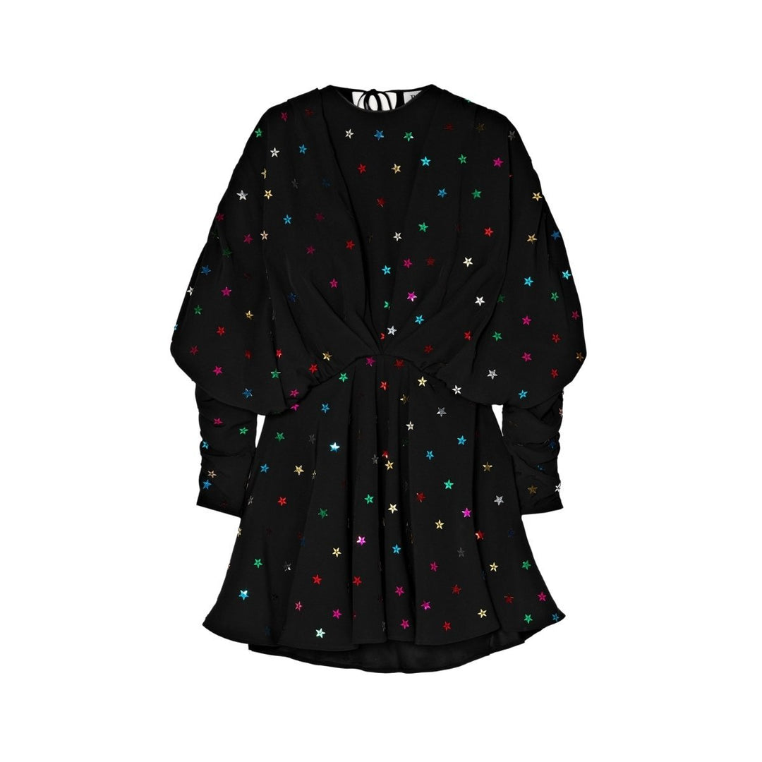 The Attico-Gathered Sequin-embellished Crepe De Chine Mini Dress - Runway Catalog