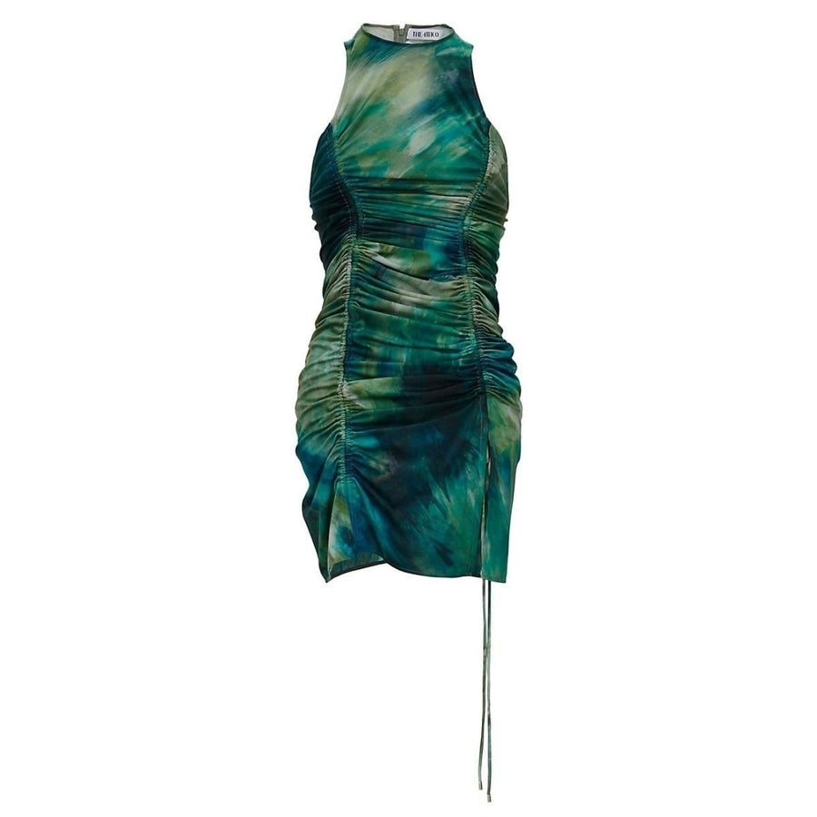 The Attico-High Neck Sleeveless Printed Mini Dress - Runway Catalog