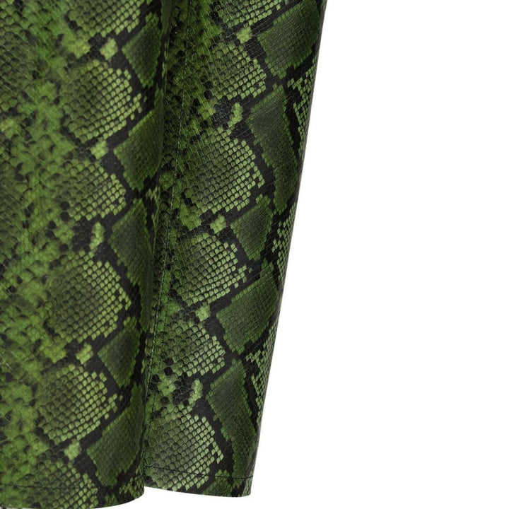 Leather Python-Print Pants