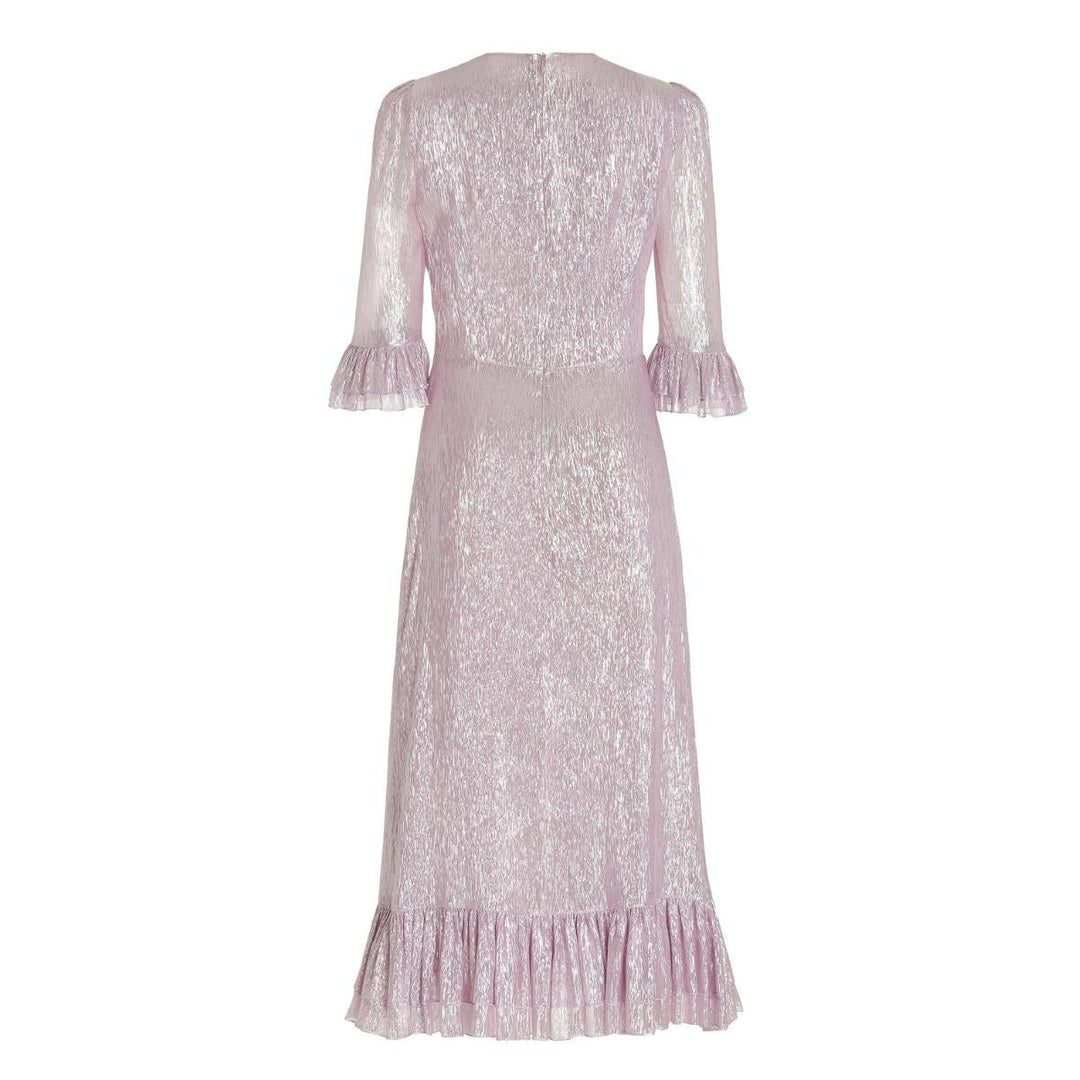 The Falconetti Metallic Chiffon Midi Dress