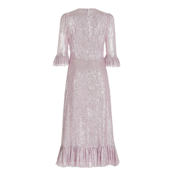 The Falconetti Metallic Chiffon Midi Dress