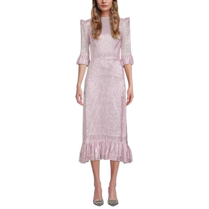 The Falconetti Metallic Chiffon Midi Dress