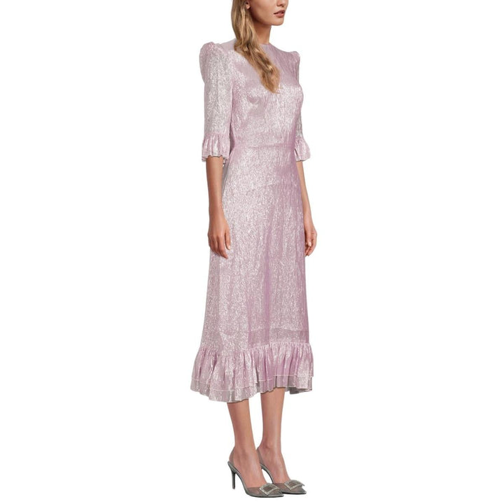 The Falconetti Metallic Chiffon Midi Dress