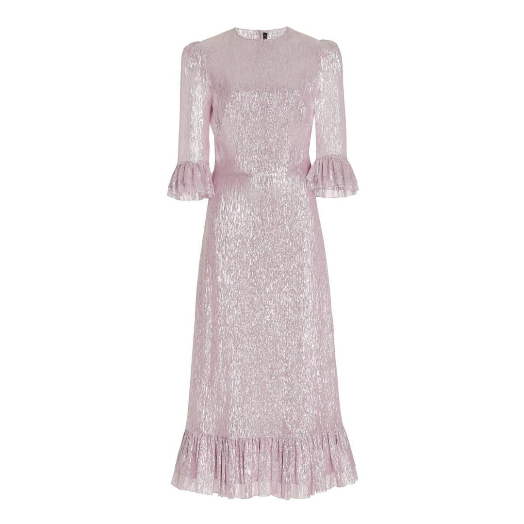 The Vampire's Wife-The Falconetti Metallic Chiffon Midi Dress - Runway Catalog