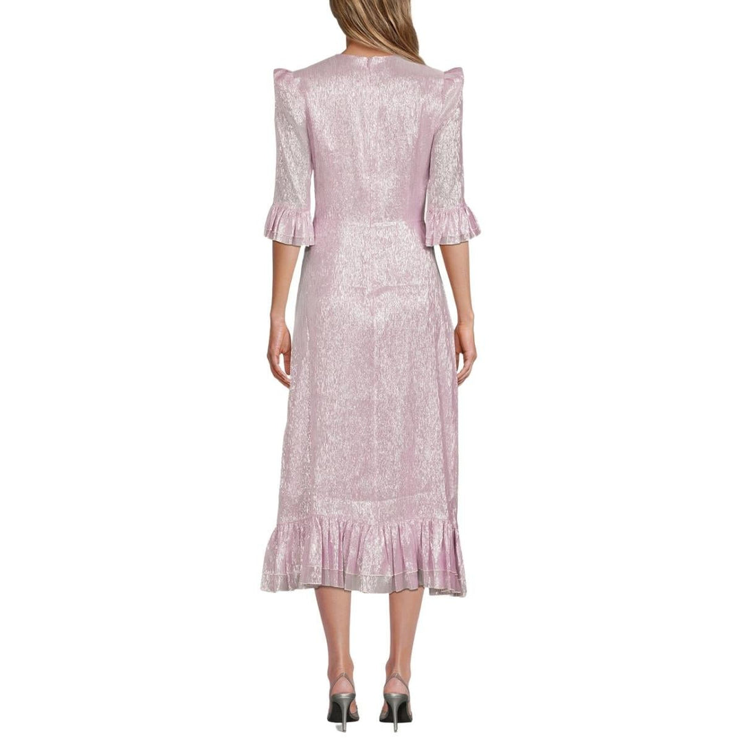 The Falconetti Metallic Chiffon Midi Dress