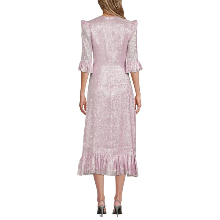The Falconetti Metallic Chiffon Midi Dress