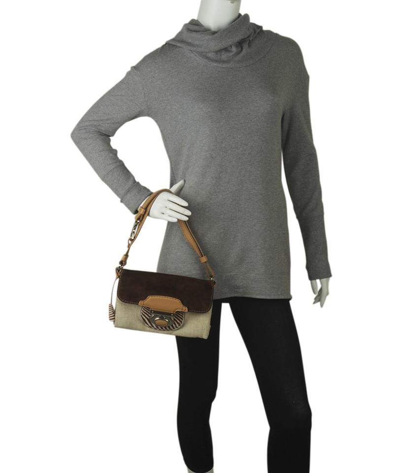 Tod's Shoulder Bag Cream & Brown Canvasx Suede & Pony Creamxbrown Canvasxsuedexpony Hair Tote