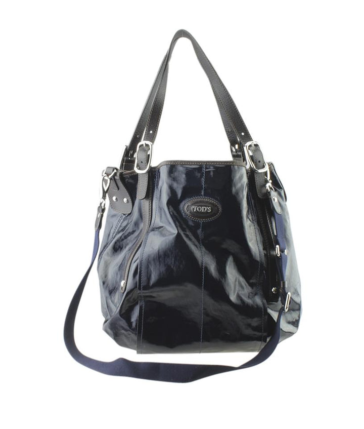Tod's G 2-way Blue Patent Leather Tote