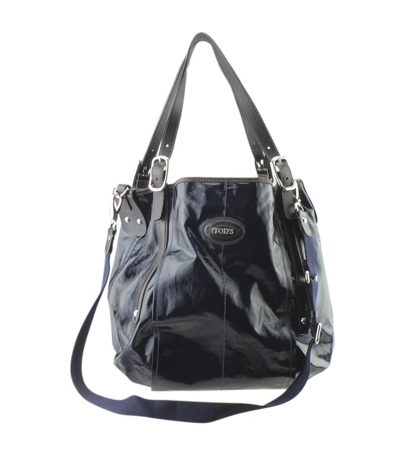Tod's G 2-way Blue Patent Leather Tote