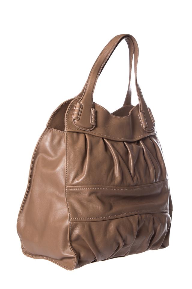 Tod's Taupe Beige Leather Tote