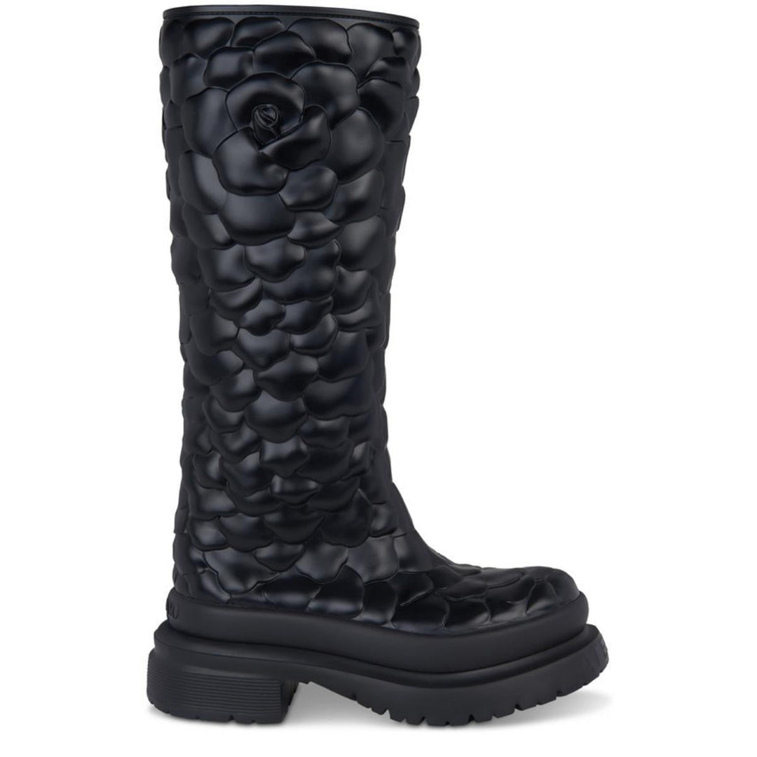 Valentino-03 Rose Edition 3D Rubber Knee Boots - Runway Catalog