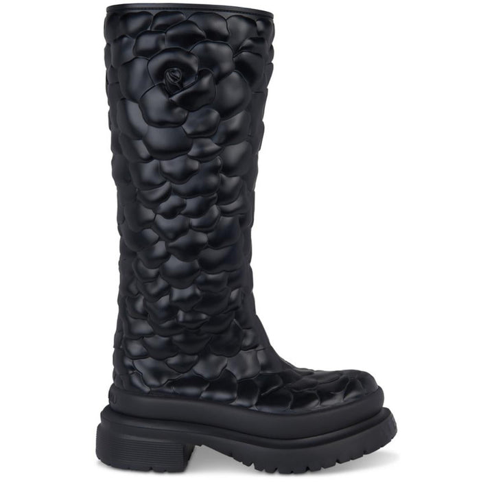 Valentino-03 Rose Edition 3D Rubber Knee Boots - Runway Catalog