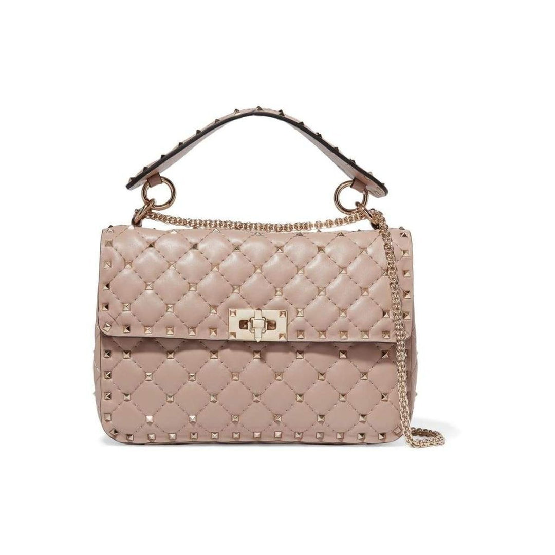 Valentino-Beige Medium Rockstud Matelassé Bag - Runway Catalog