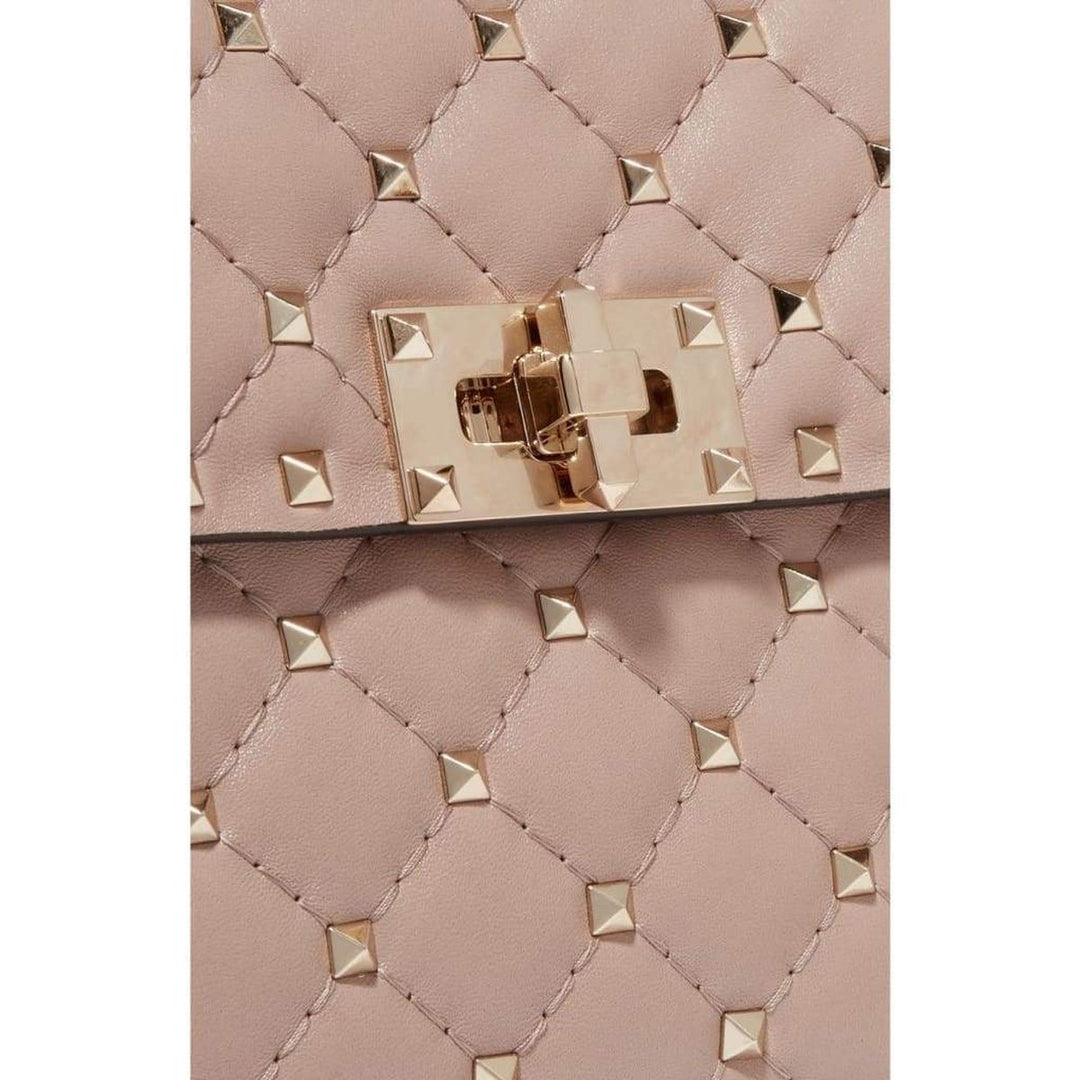 Beige Medium Rockstud Matelassé Bag