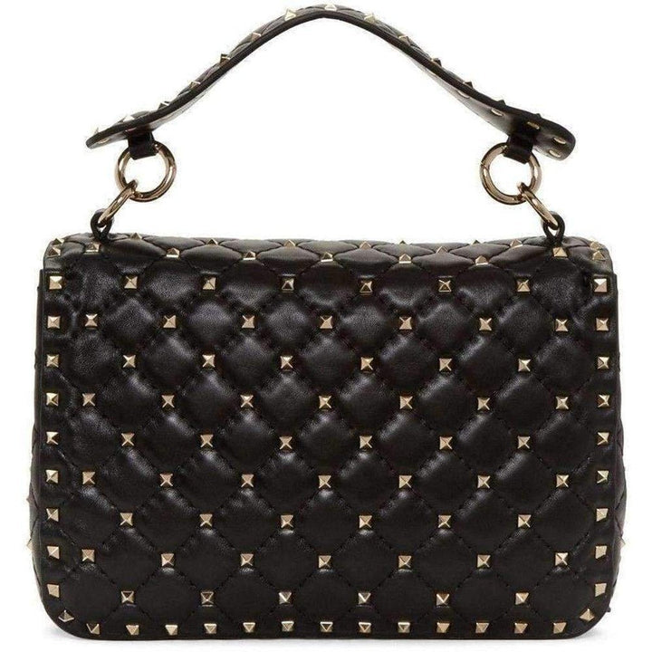 Black Medium Rockstud Matelassé Bag