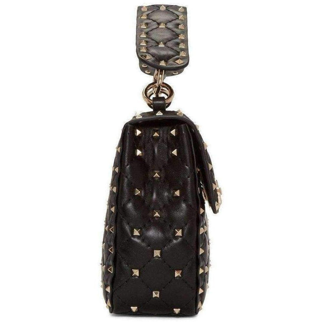 Black Medium Rockstud Matelassé Bag