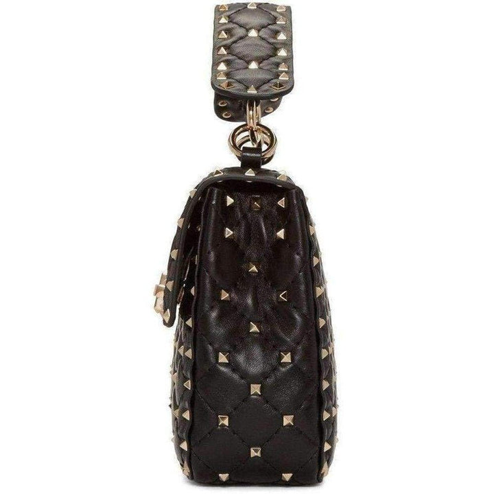 Black Medium Rockstud Matelassé Bag