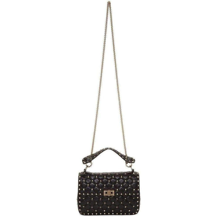 Black Medium Rockstud Matelassé Bag