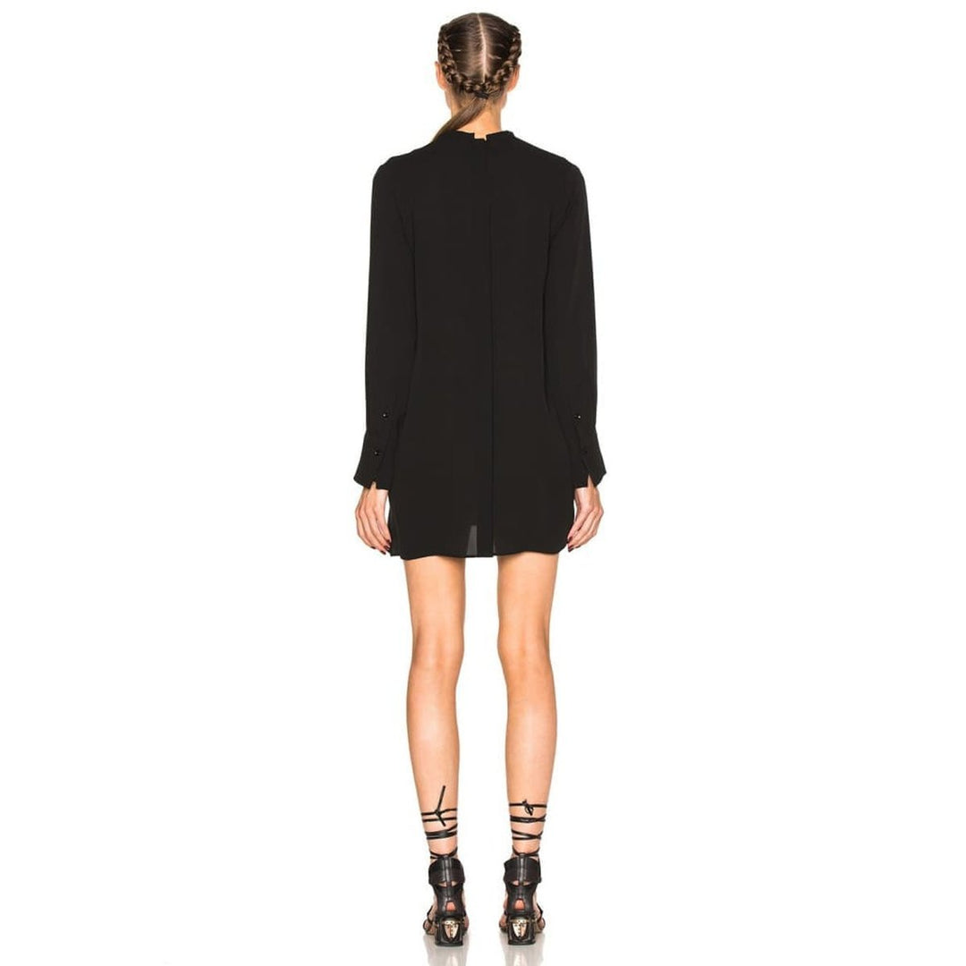 Black Necklace Collar Silk Shirt