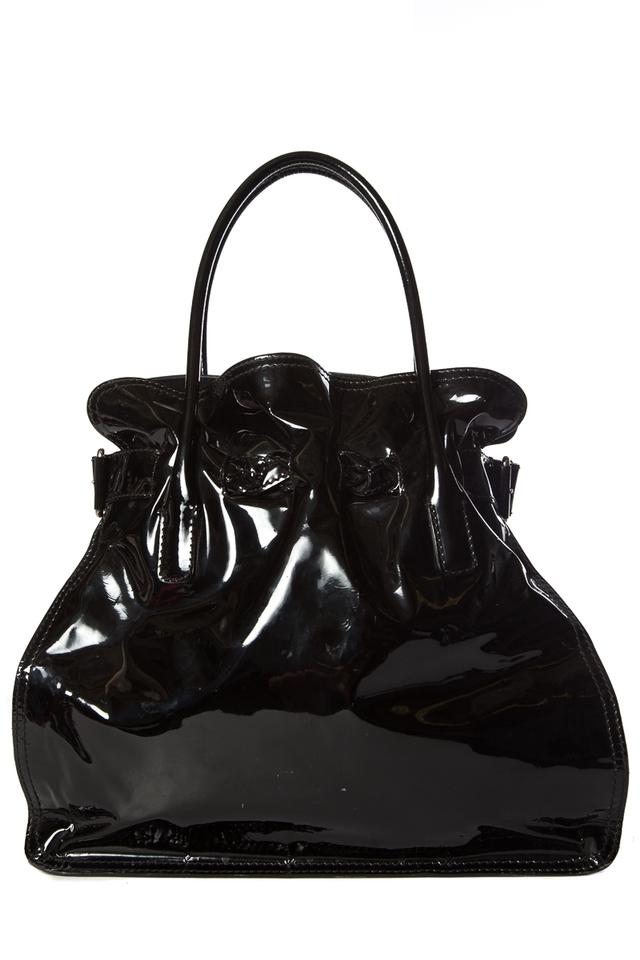 Valentino Black Patent Leather Tote