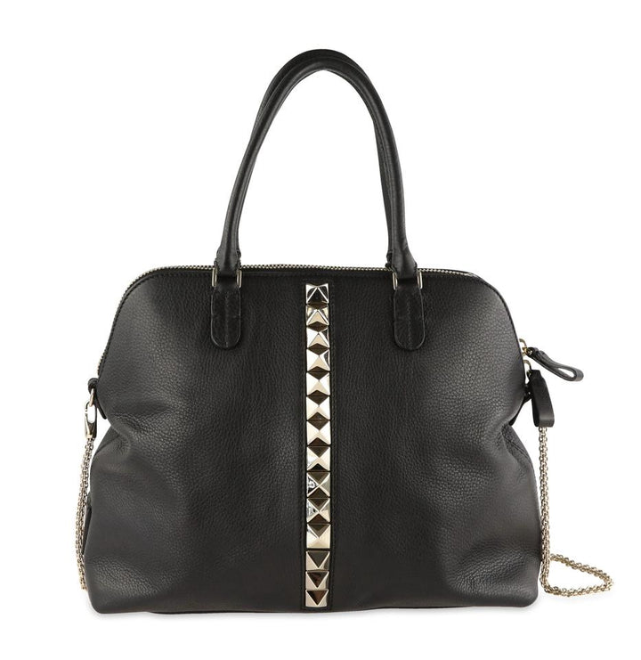 Valentino Bowling Bag Va Va Voom Medium Black Leather Tote