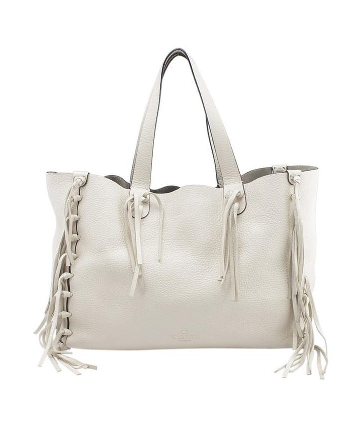 Valentino C-rockee White Leather Tote
