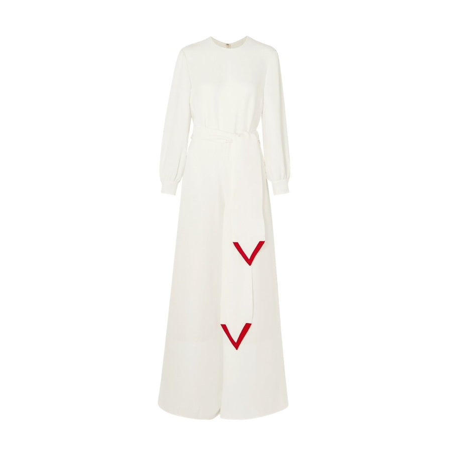 Valentino-Long Couture Silk Cady Jumpsuit - Runway Catalog