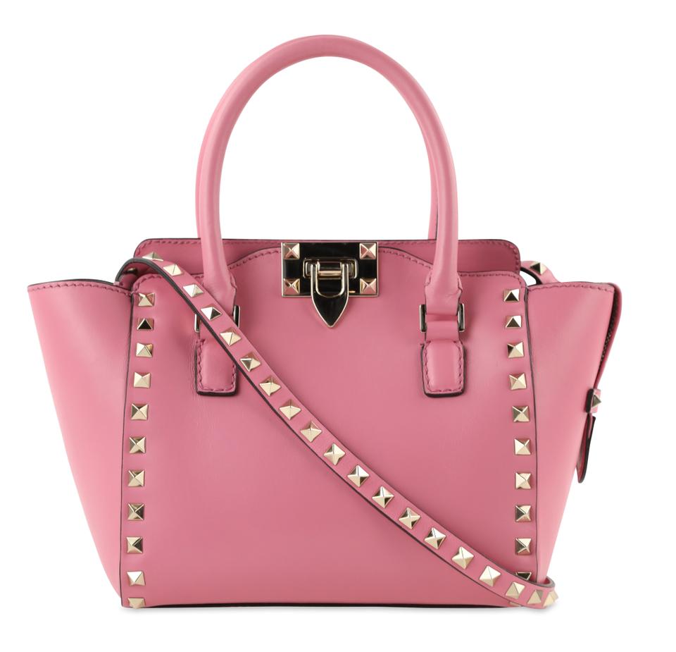 Valentino Rockstud Mini Pink Leather Tote