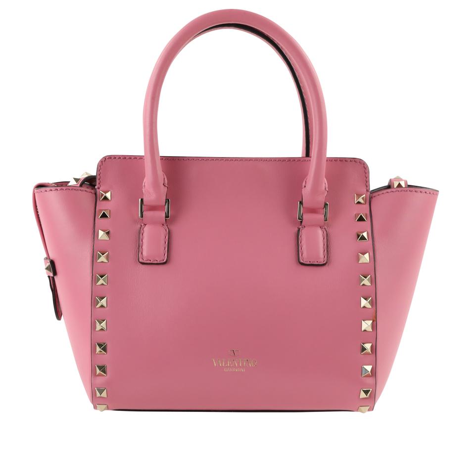 Valentino Rockstud Mini Pink Leather Tote