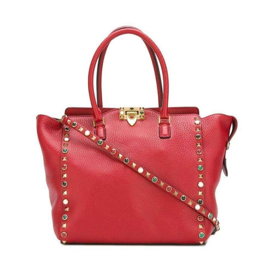 Valentino-Rockstud Rolling Trapeze Tote Bag - Runway Catalog
