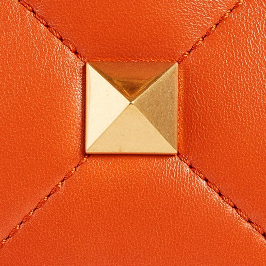 Roman Stud Leather Top Handle Bag