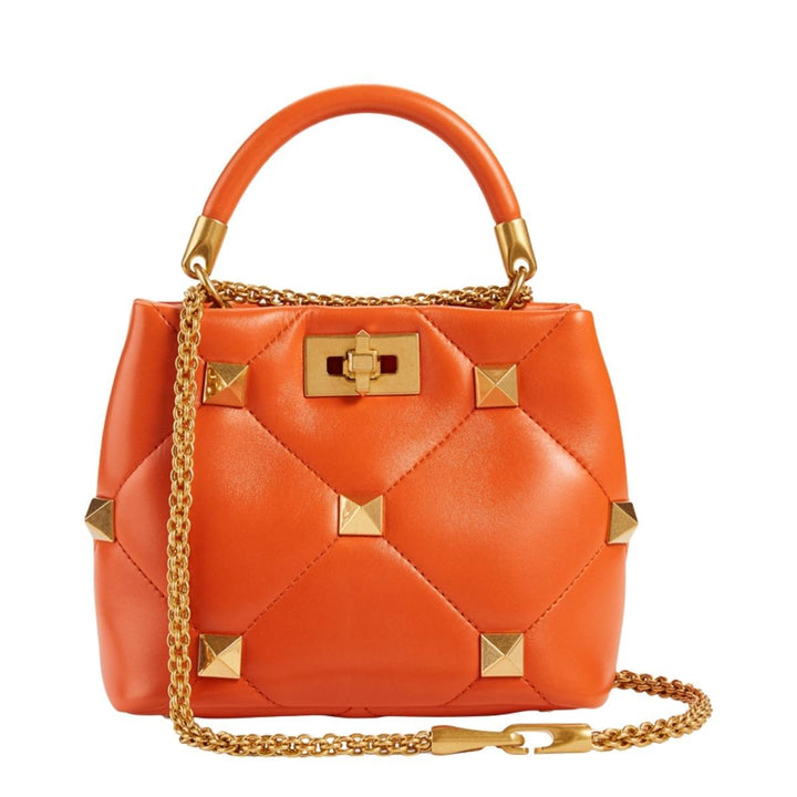 Valentino-Roman Stud Leather Top Handle Bag - Runway Catalog