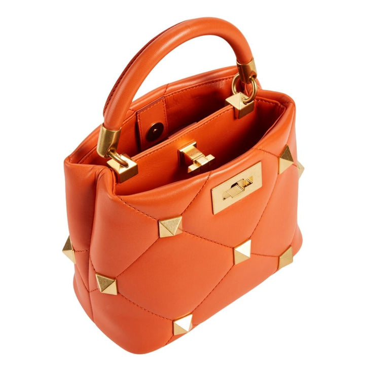 Roman Stud Leather Top Handle Bag