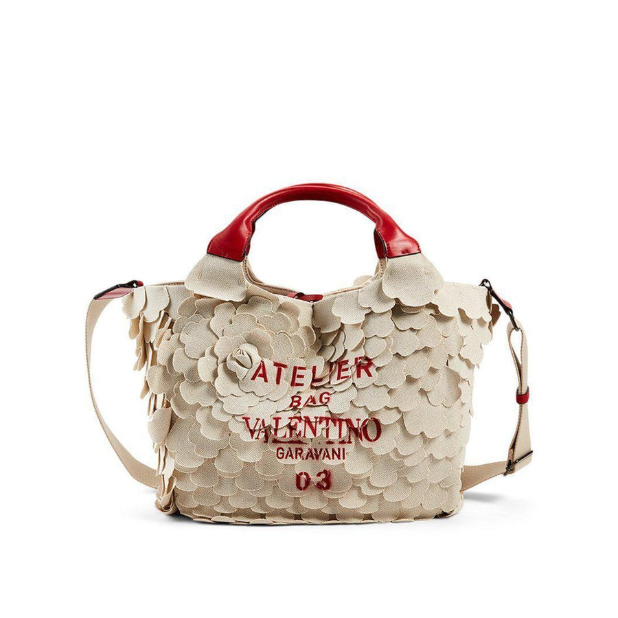 Valentino-Small 03 Rose Edition Atelier Canvas Tote Bag - Runway Catalog