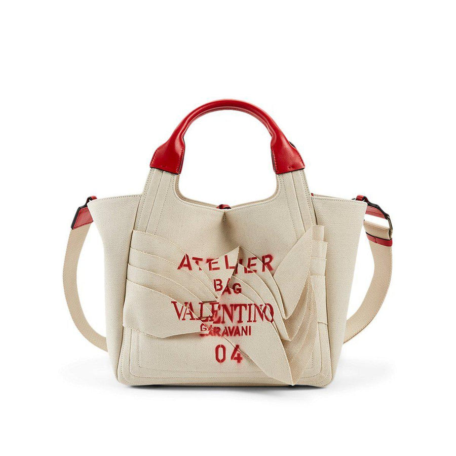 Valentino-Small Atelier Canvas Tote Bag - Runway Catalog