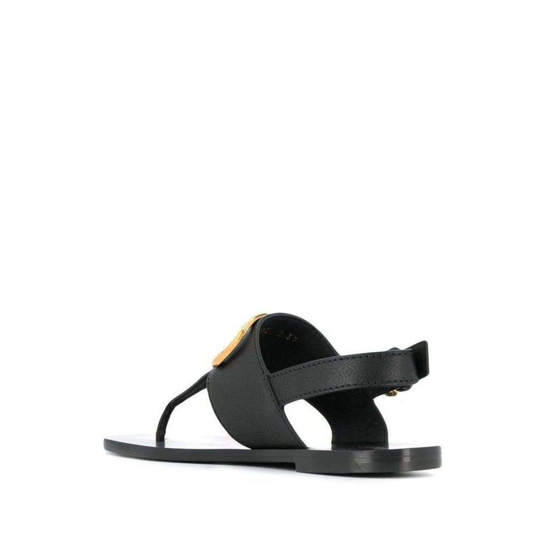 V-LOGO Leather Thong Sandal