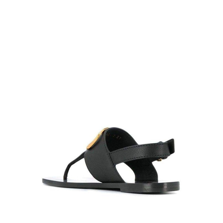 V-LOGO Leather Thong Sandal