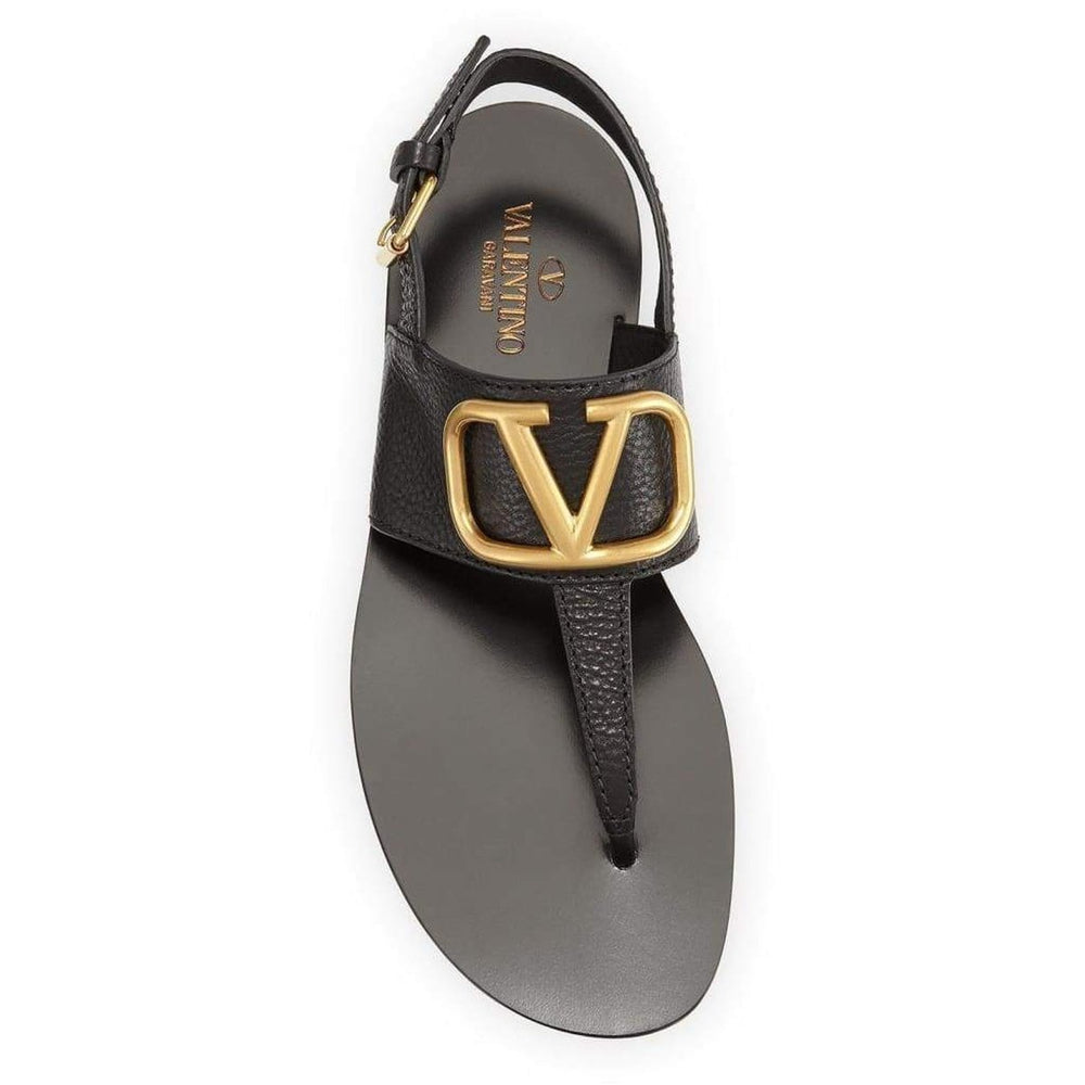 Valentino-V-LOGO Leather Thong Sandal - Runway Catalog