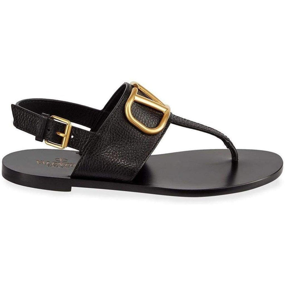 Valentino-V-LOGO Leather Thong Sandal - Runway Catalog